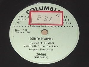 Floyd Tillman Cold Cold Woman Please DonT Pass 78