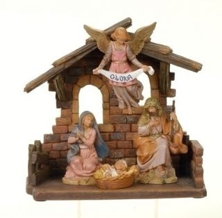 New Fontanini Nativity Set Italian Stable 5 Pieces 4