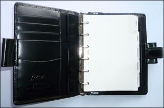 Filofax Berkeley Pocket Wallet Organiser Black Premium Leather Box