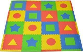 Multi Color Shapes Eva Foam Playmat Floor Mat Set by Tadpoles New