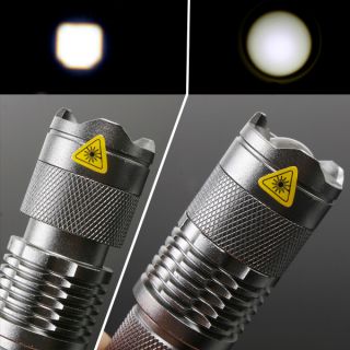 7W Adjustable Focus Zoomable CREE Q5 LED Flashlight 300LM Bright Mini