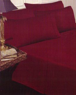 fine linens easy care 250t burgundy queen sheet set