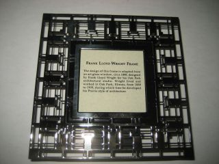 Frank Lloyd Wright Photo Frame Metal Adapted From 1898 Design Nickel