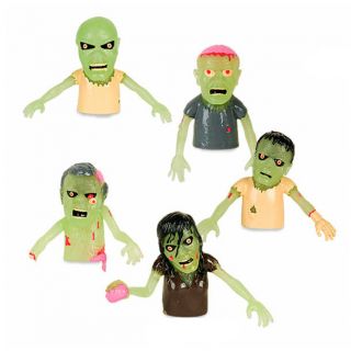 Glow in the Dark Zombie Finger Puppets Novelty Monster Halloween
