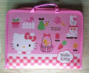  Hello Kitty Pink PVC Cosmetic Pen Folder Bag Zipper Case New