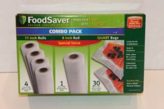 Brand New FOODSAVER Combo Pack Vacuum Sealer  (5) Rolls & (30) Quart