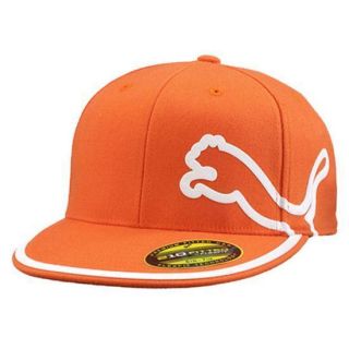 New Puma Rickie Fowler Monoline Flat Bill Orange Fitted Youth Hat Cap