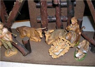  VINTAGE FONTANINI 13 PIECE NATIVITY SET INCLUDING CATHEDRAL STABLE