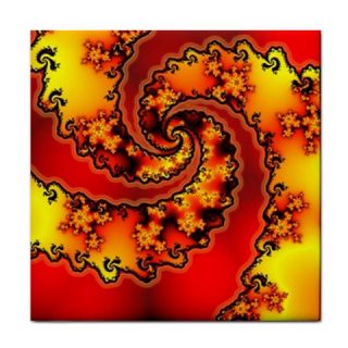 burning yellow flame fire fractal ceramic tile click on image to