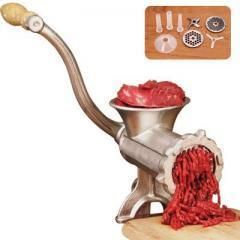   10 DELUXE MANUAL MEAT GRINDER FOOD SAFE TIN COATING 8 PC ACCESSORIES