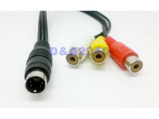video mini din male to 3 rca female cable adapter