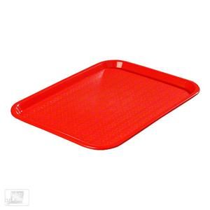  Food Tray Red Color 10 1/2 x 13 5/8 Restaurant Plastic Cafeteria Tray