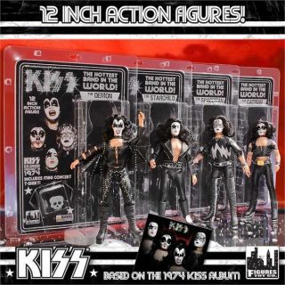 Kiss First Album Retro 12 inch Poseable Action Figures Series 2 Set of