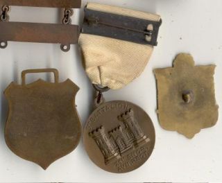 14 Post WWI to 1950 US Army Engineer Shooting Medals, Ribbons & Badges