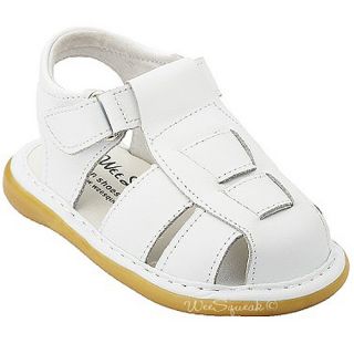 Wee Squeak Toddler Boys White Fisherman Sandals Shoes 6