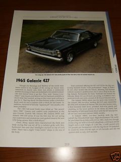 1965 Ford Galaxie 427 Specs Info Photo 65 500 500XL XL