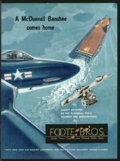 Foote Bros April 1953 McDonnell F2H 3 Banshee Fighter Plane Original