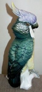 Karl Ens Porcelain Large Cockatoo Parrot Figurine