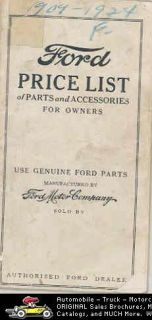 1909 thru 1924 Ford Model T Illustrated Parts Book