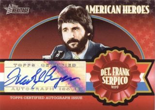 DET Frank Serpico NYPD 2009 Topps Heritage American Heroes Autograph
