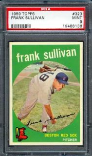  1959 topps 323 frank sullivan red sox psa 9 shipping and payment u