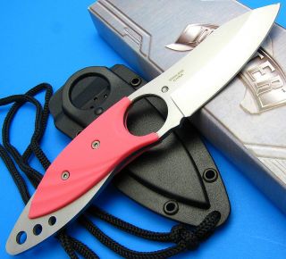 Master USA Pink Handle Fixed Blade Boot Neck Knife Tactical Black