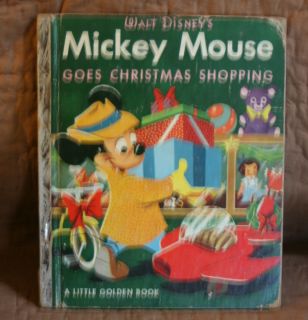 Walt Disneys Mickey Mouse Goes Christmas Shopping 1953 Little Golden