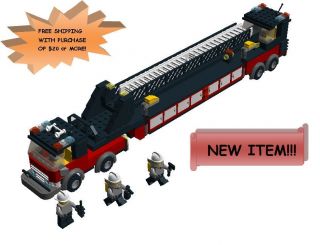 Lego Town City Custom Fire Tiller Truck Instructions Only