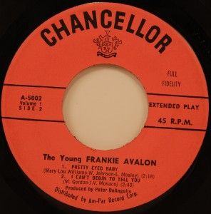 The Young Frankie Avalon EP 45 Chancellor VG 59 Teen