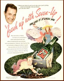 fresh up radio show plug in 1946 seven up color ad