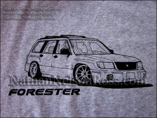 Subaru Forester Shirt T Shirt FOZ JDM Turbo Adult Large Grey
