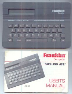 Franklin Spelling Ace Computer Manual 