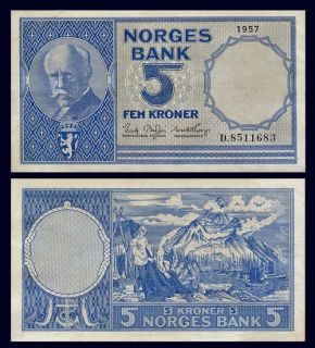  Banknote NORWAY   1957   Explorer Fridtjof NANSEN   Pick 30   Crisp EF