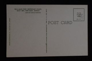 1950s Main Post Protestant Chapel Fort Riley Junction City KS Geary Co
