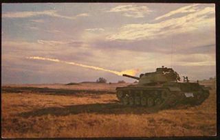  Throwing M48 Tank Patton Napalm Fort Knox Kentucky Military Postcard