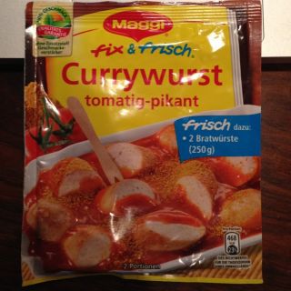 MAGGI FIX & FRISCH   Currywurst ( Curry sausage ) tomatig pikant