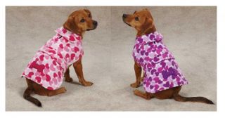 pattern adorns this comfortable and cozy Heart Fleece Dog Jacket