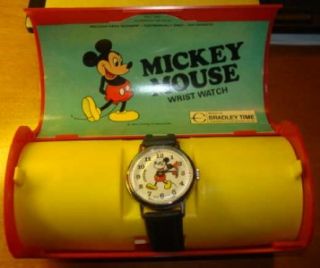 Vintage Bradley Mens Mickey Mouse Watch Mint in Box