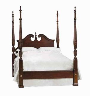 Classic Victorian Solid Cherry 4 Post Rice Queen Bed