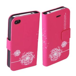 Dandelion Pattern PU Leather Flip Case Cover for Apple iPhone 4 4S Hot