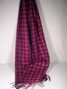 Cashmink by Fraas/Germany Long Scarf Pink & Black colors NWT