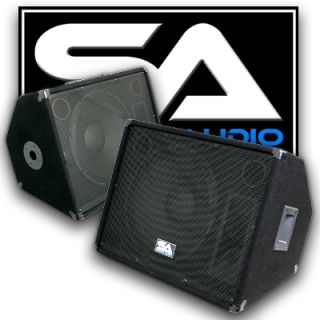 Pair 15 Floor Monitors Stage Studio Pro PA DJ Speakers
