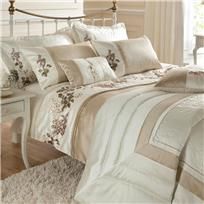Silk Pearl Gold Pintuck Pearl Embellished Luxury Duvet Quilt Cover