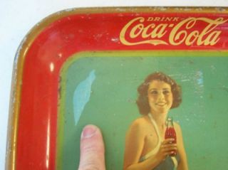Antique Coca Cola Advertising Tray 1933 w/ Frances Dee Original