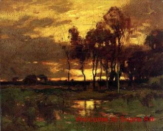 Autumnal Landscape John Francis Murphy Repro Oil Paint
