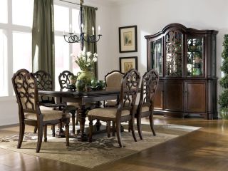 EDEN 7pcs TRADITIONAL CHERRY RECTANGULAR DINING ROOM TABLE CHAIRS SET