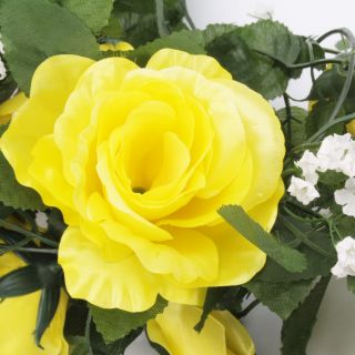  Garland Wedding Arch Gazebo Silk Flowers Artificial Roses Vines Yellow