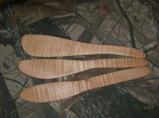 Handcarved HEAVILY TIGER STRIPED Maple spreaders bowl scrapers