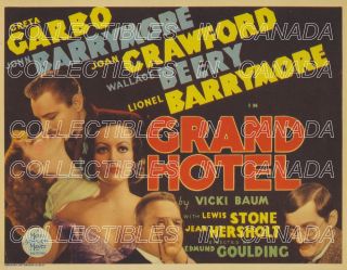 GRAND HOTEL 1932 ★ Greta Garbo JOHN BARRYMORE Joan Crawford BEERY