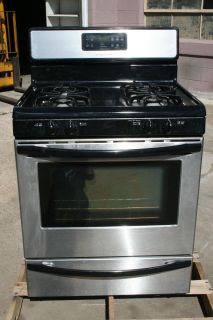 Black Frigidaire Stainless Steel Natural Gas Oven with 4 burner range